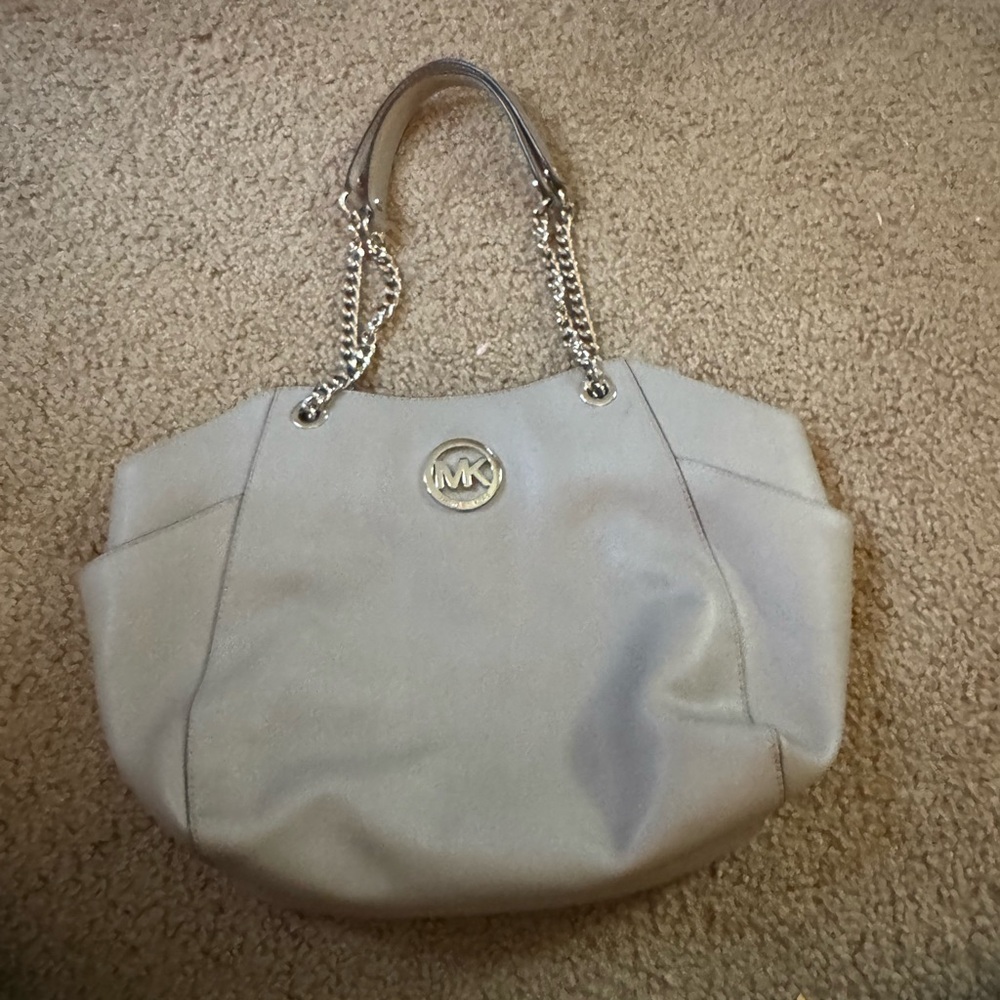 Michael Kors Cream Shoulder Bag with Chain Straps